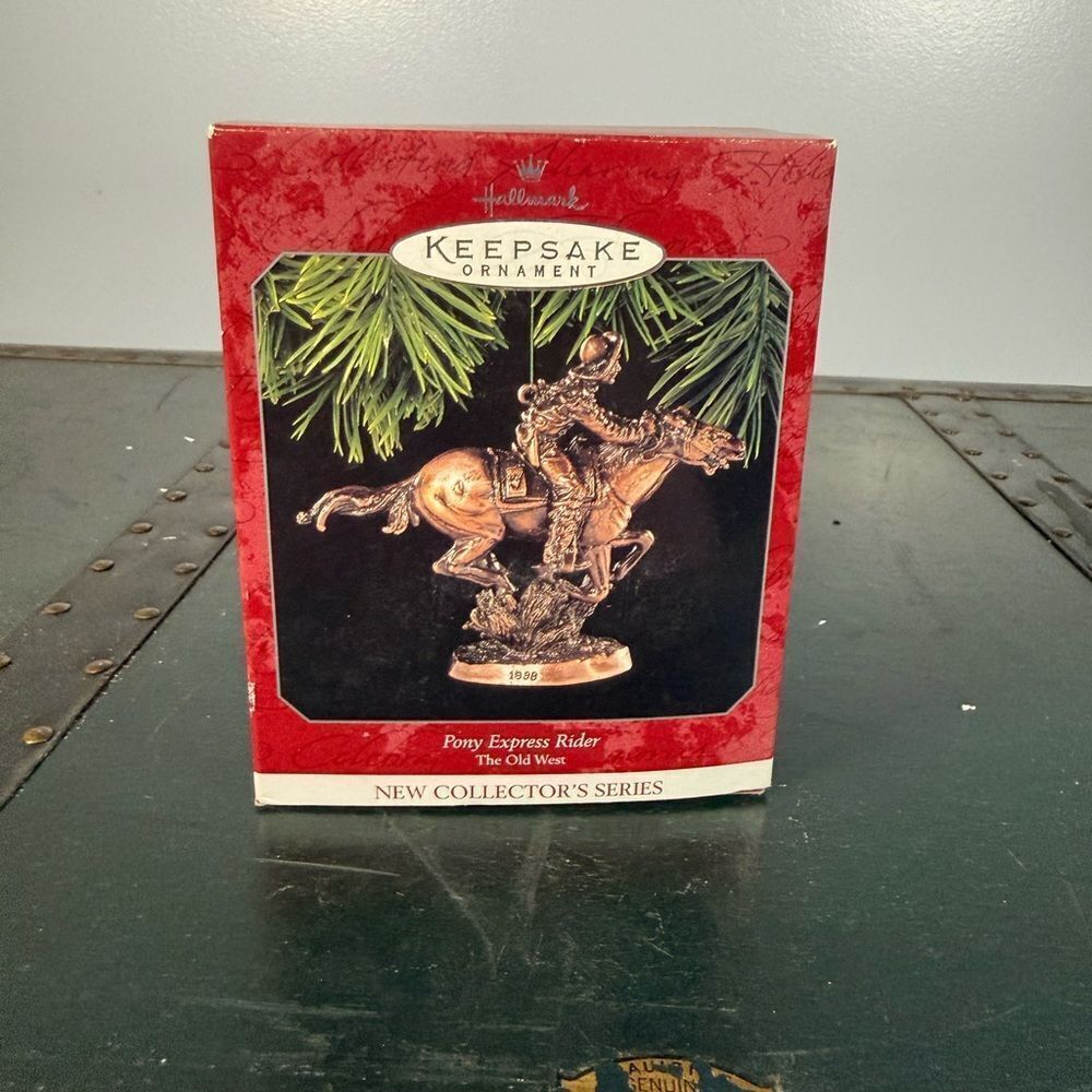 1998 Hallmark Keepsake Christmas Ornament Pony Express Rider The Old West # 1
